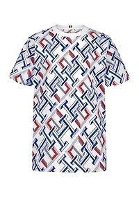 Boys 8-20 Short Sleeve Cotton Logo Printed T-Shirt