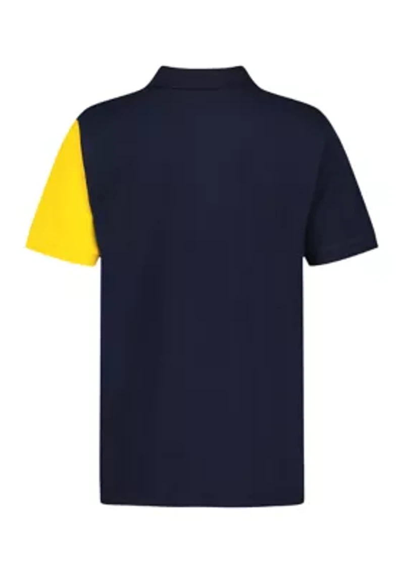 Boys 8-20 Diagonal Color Block Polo Shirt