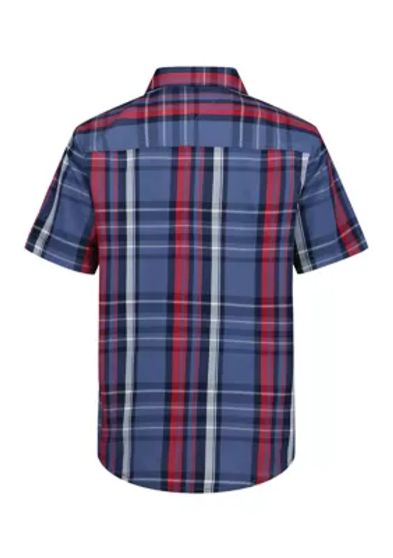 Boys 8-20 Short Sleeve Plaid Woven Shirt