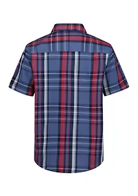 Boys 8-20 Short Sleeve Plaid Woven Shirt