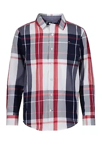 Boys 8-20 Oversized Plaid Button Down Shirt