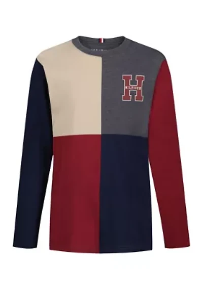 Boys 8-20 Long Sleeve Quad Block T-Shirt