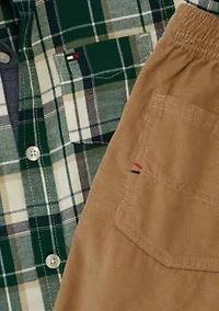 Boys 4-7 2-Piece Long Sleeve Plaid Woven with Pantset