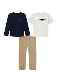 Boys 4-7 Short Sleeve and Long Tee with Jogger Set