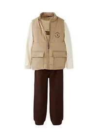 Boys 4-7 3-Piece Vest Set with Pants