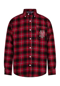 Boys 8-20 Long Sleeve Red Plaid Shirt