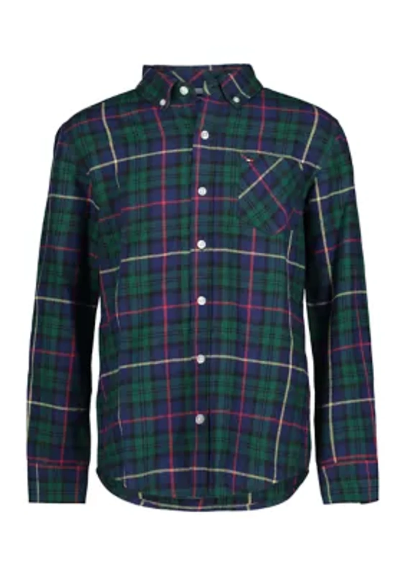 Boys 8-20 Plaid Button Down Shirt