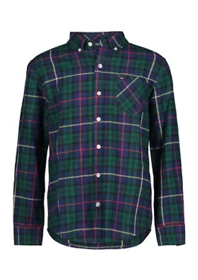 Boys 8-20 Plaid Button Down Shirt