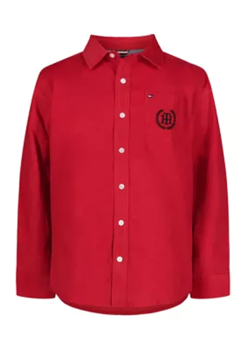 Boys 8-20 Solid Corduroy Shirt
