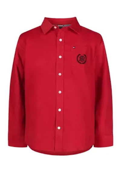 Boys 8-20 Solid Corduroy Shirt
