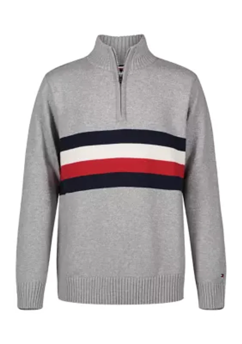Boys 8-20 Signature Stripe 1/4 Zip Sweater