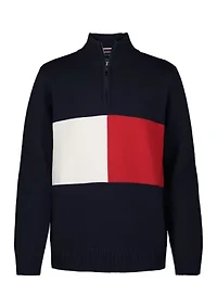 Boys 8-20 Exploded Flag 1/4 Zip Sweater