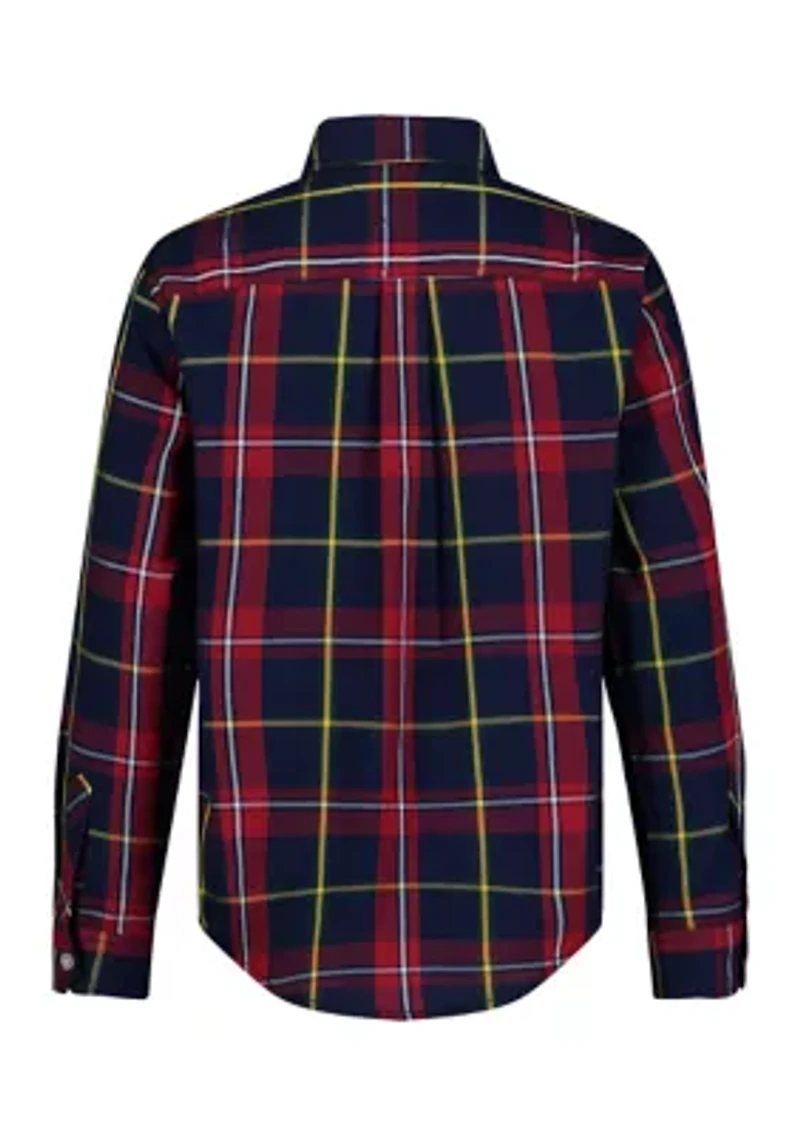 Boys 8-20 Plaid Printed Shirt