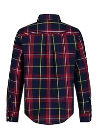 Boys 8-20 Plaid Printed Shirt