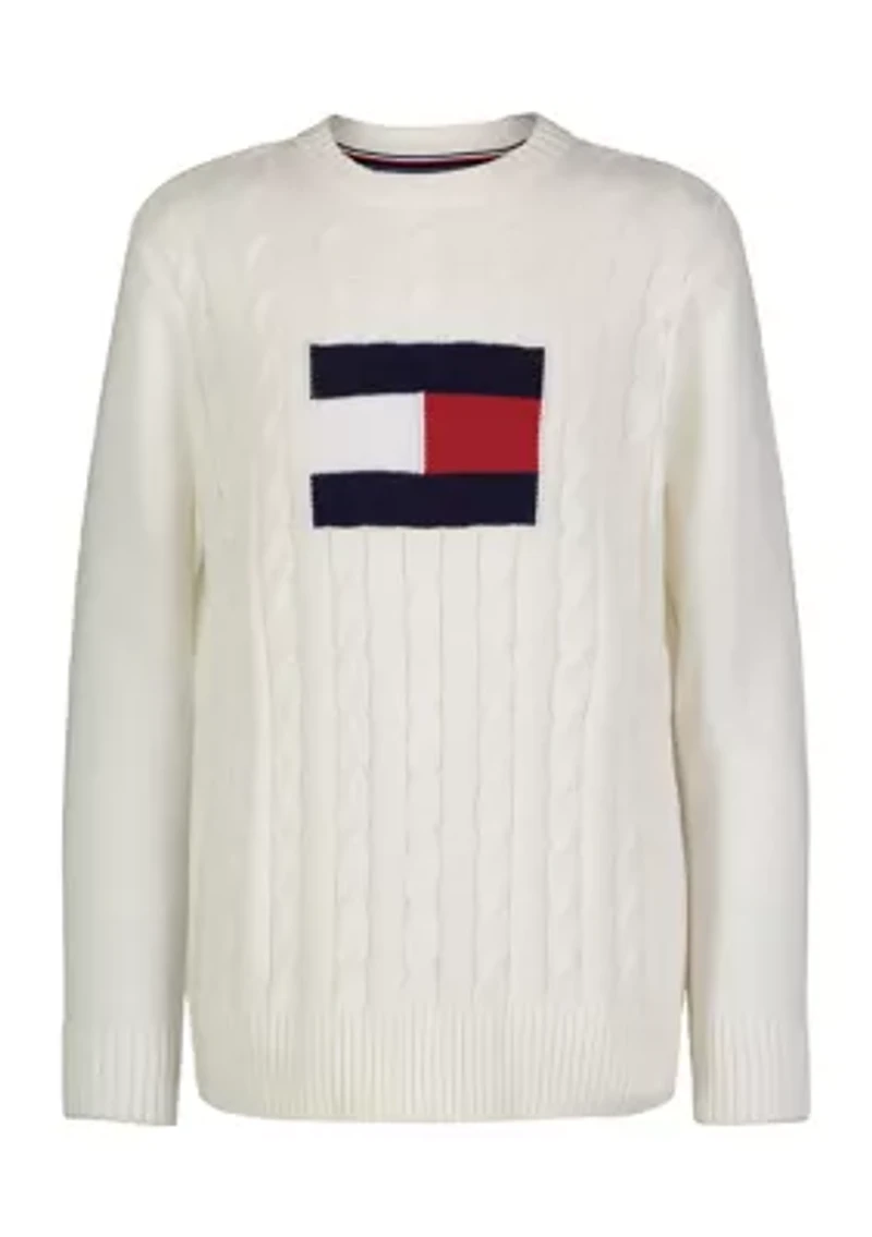 Boys 4-7 Flag Crew Neck Sweater