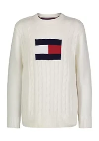 Boys 8-20 Flag Crew Neck Sweater