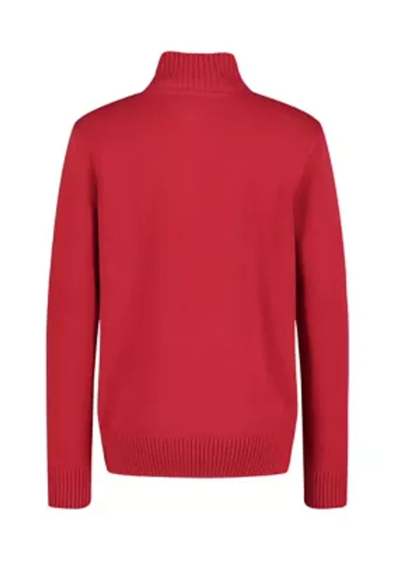 Boys 4-7 Solid 1/4 Zip Sweater