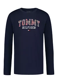 Boys 8-20 Long Sleeve Plaid Tommy Tee