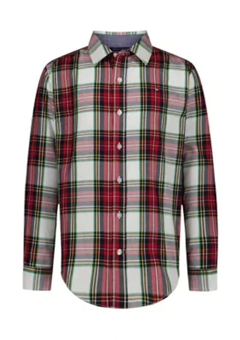 Boys 8-20 Long Sleeve Festive Holiday Shirt