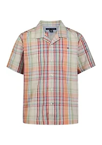 Boys 4-7 Short Sleeve Yarn Dyed Camp Shirt