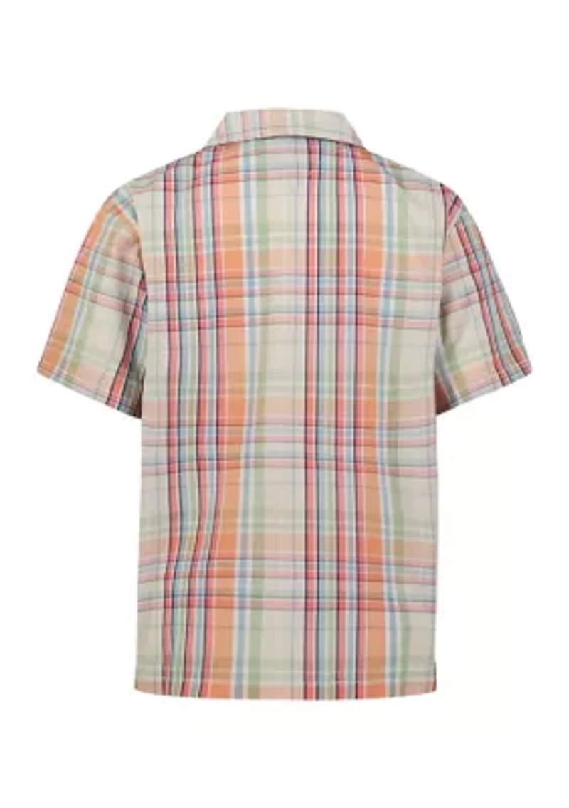 Boys 4-7 Short Sleeve Yarn Dyed Camp Shirt