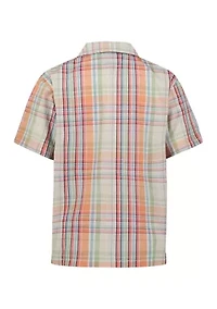 Boys 4-7 Short Sleeve Yarn Dyed Camp Shirt