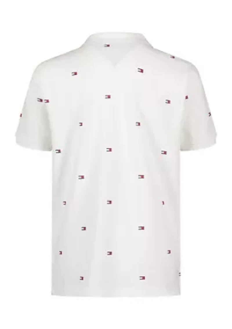 Boys 8-20 Flag Printed Polo Shirt