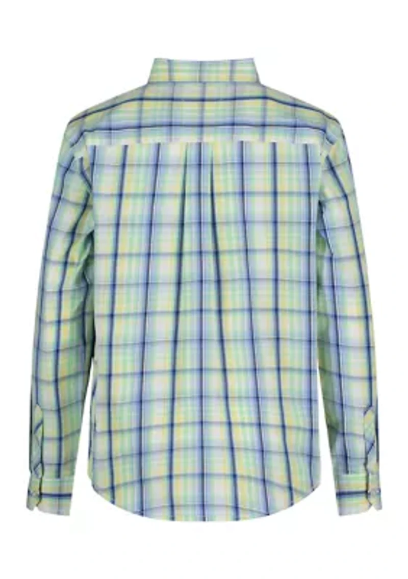 Boys 8-20 Seaside Plaid Woven Button Down Shirt