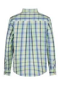 Boys 8-20 Seaside Plaid Woven Button Down Shirt