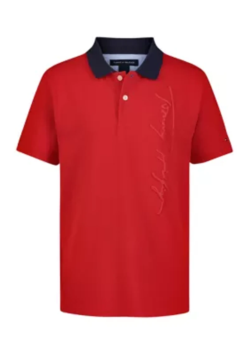 Boys 8-20 Script Logo Polo Shirt