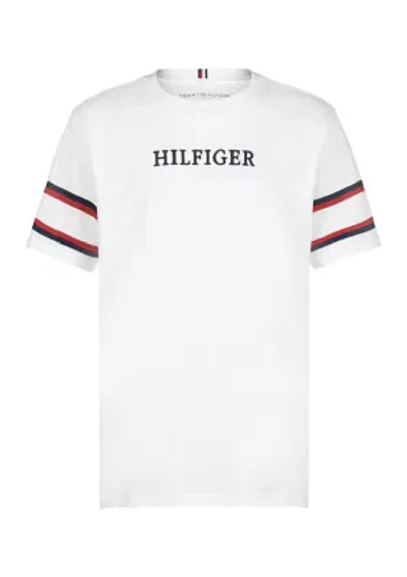 Boys 8-20 Wide Stripe Sleeve Graphic T-Shirt