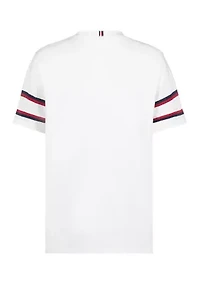 Boys 8-20 Wide Stripe Sleeve Graphic T-Shirt