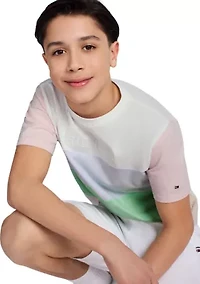 Boys 8-20 Horizontal Pieced Stripe T-Shirt