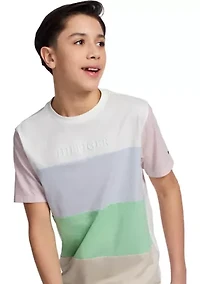 Boys 8-20 Horizontal Pieced Stripe T-Shirt