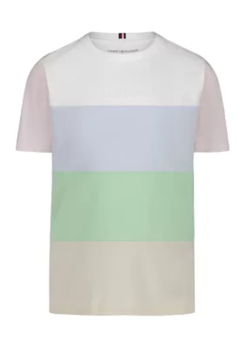 Boys 8-20 Horizontal Pieced Stripe T-Shirt
