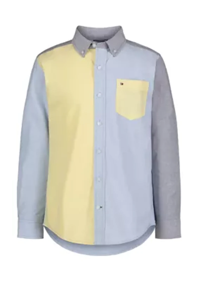 Boys 8-20 Quad Oxford Woven Button Down Shirt