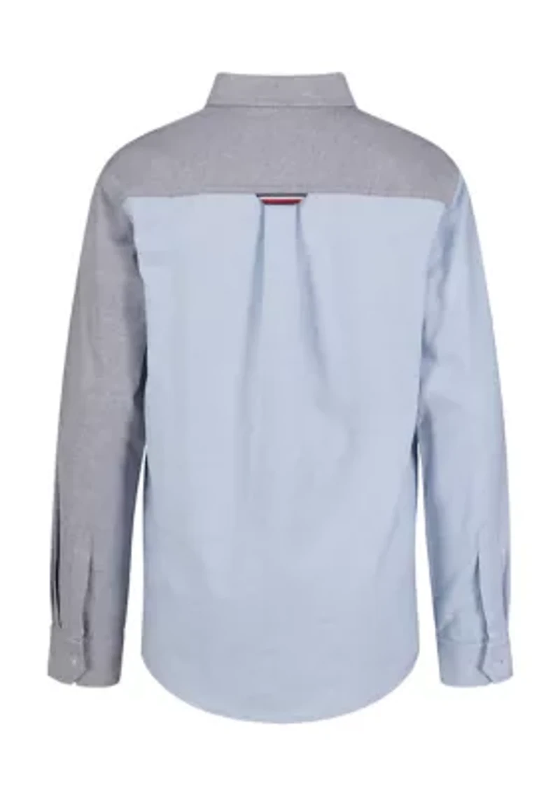 Boys 8-20 Quad Oxford Woven Button Down Shirt