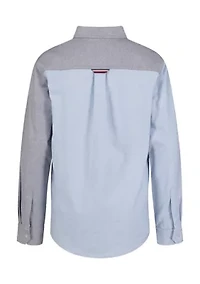 Boys 8-20 Quad Oxford Woven Button Down Shirt