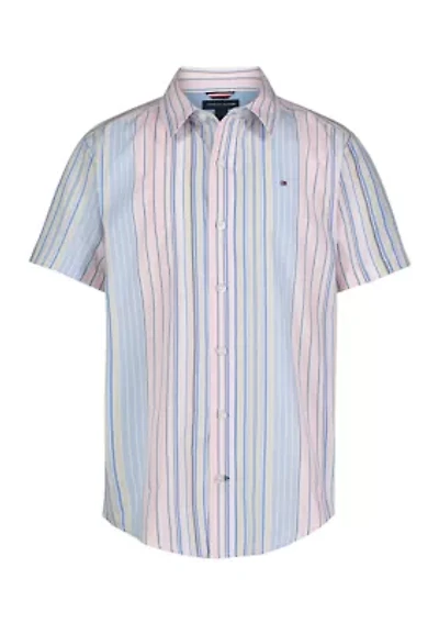 Boys 8-20 Variegated Stripe Button Down Shirt