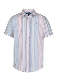 Boys 8-20 Variegated Stripe Button Down Shirt