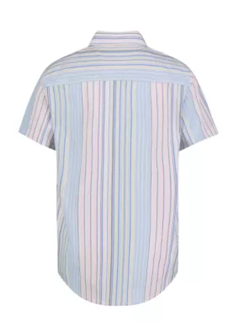Boys 8-20 Variegated Stripe Button Down Shirt