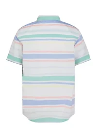Boys 8-20 Short Sleeve Striped Button Down Shirt