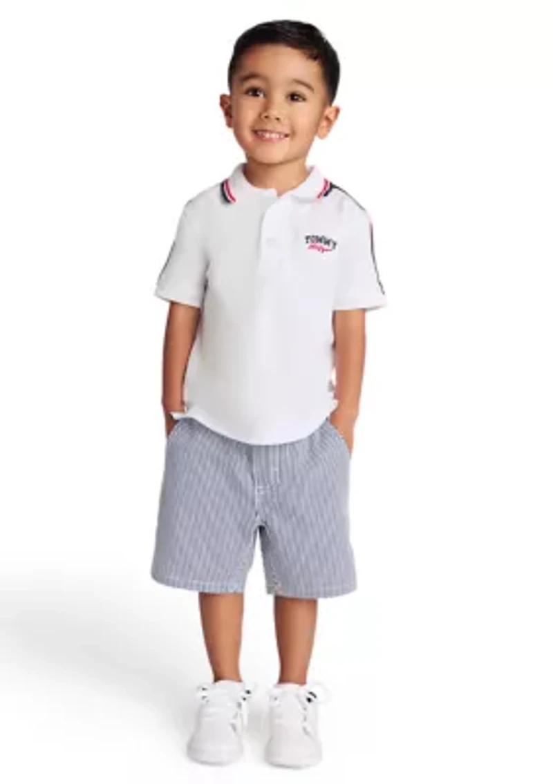 Boys 4-7 Polo Shirt and Stripe Shorts Set