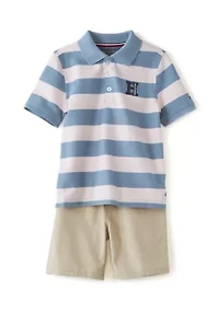 Boys 4-7 Striped Polo Set