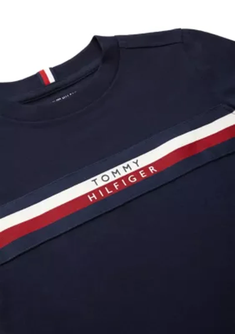 Boys 4-7 Stripe Chest T-Shirt and Shorts Set