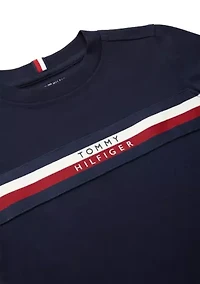 Boys 4-7 Stripe Chest T-Shirt and Shorts Set