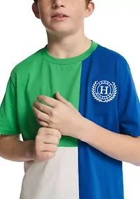 Boys 8-20 Tri Block Short Sleeve Shirt