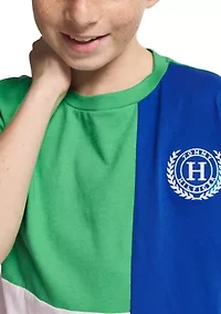 Boys 8-20 Tri Block Short Sleeve Shirt