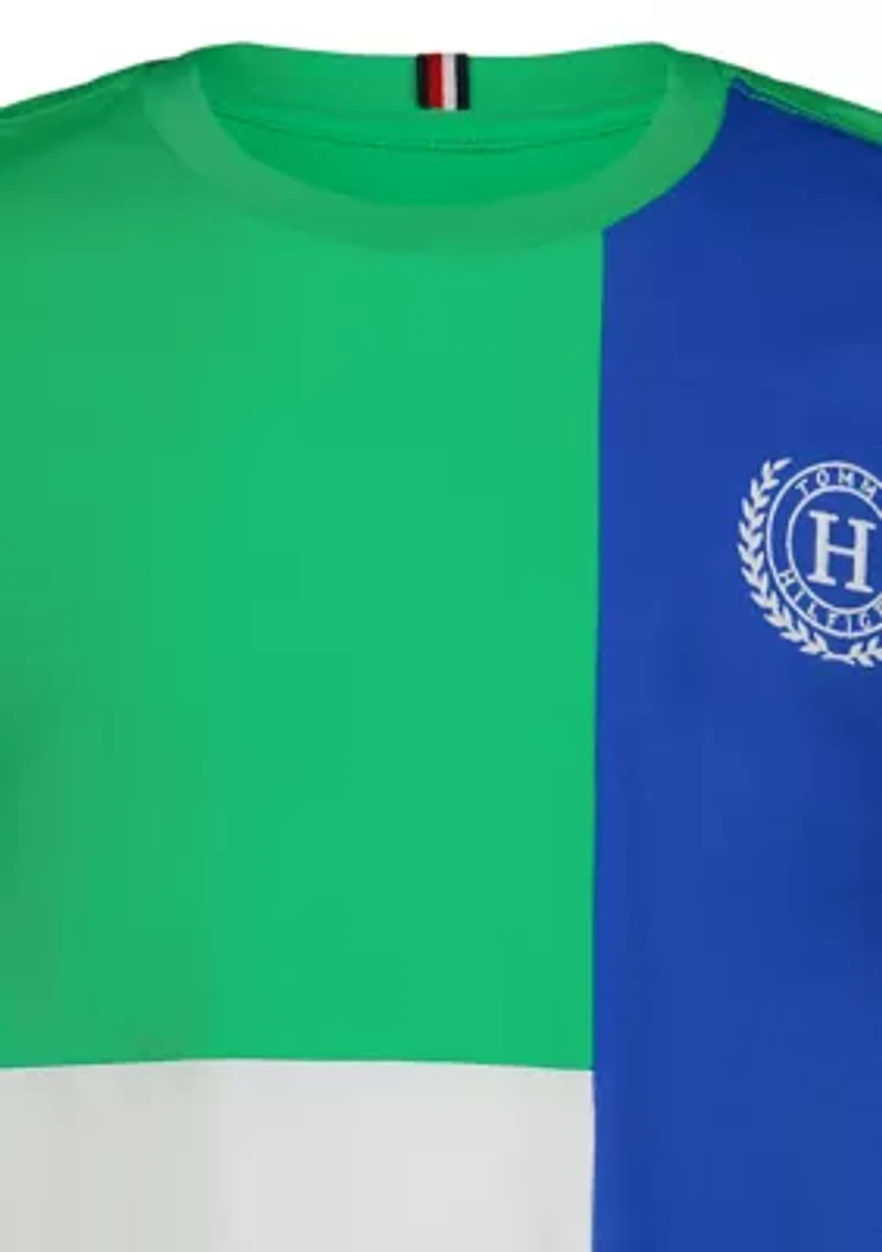 Boys 8-20 Tri Block Short Sleeve Shirt