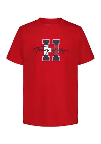 Boys 8-20 Script Short Sleeve T-Shirt